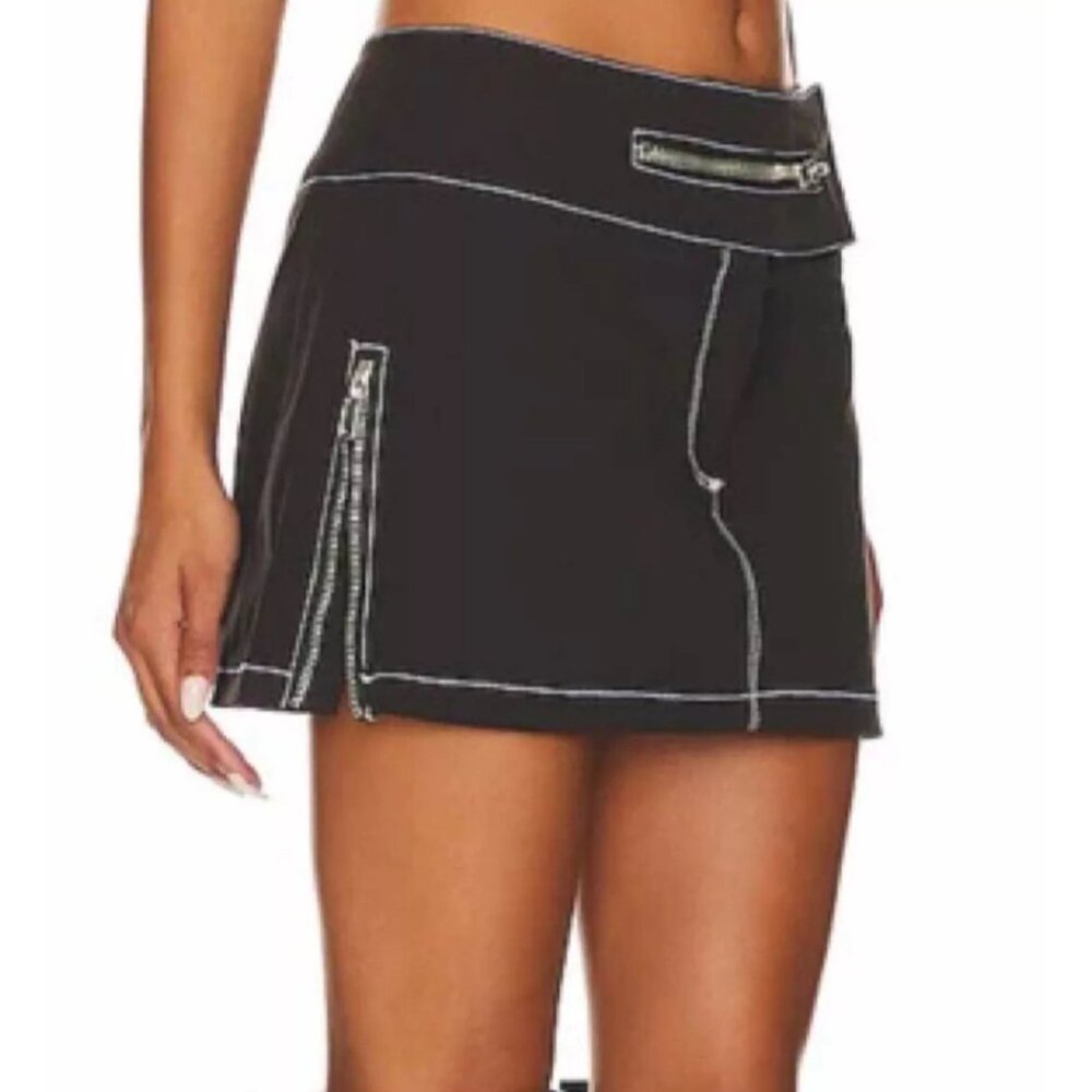 BY.DYLN Vaeda Y2K Black Mini Skirt Sz XS Moto, grunge, punk style skirt - Picture 6 of 9